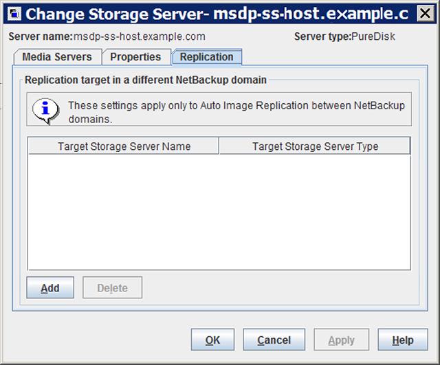 Configuring deduplication Configuring MSDP replication to a different NetBackup domain 170 4 In the Change Storage Server