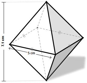 Find the volume of the regular octahedron.