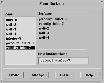 Creating Surfaces for Displaying and Reporting Data Figure 24.2.1: The Zone Surface Panel the concatenation of the surface type and an integer which is the new surface ID (e.g., zone-surface-6).