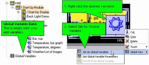 VisiLogic Software Manual - HMI Displays Integer Variables (MI, SI, ML, SL, DW, SDW) You can represent integer values by showing a numeric value on screen, or by showing text messages, images, or bar