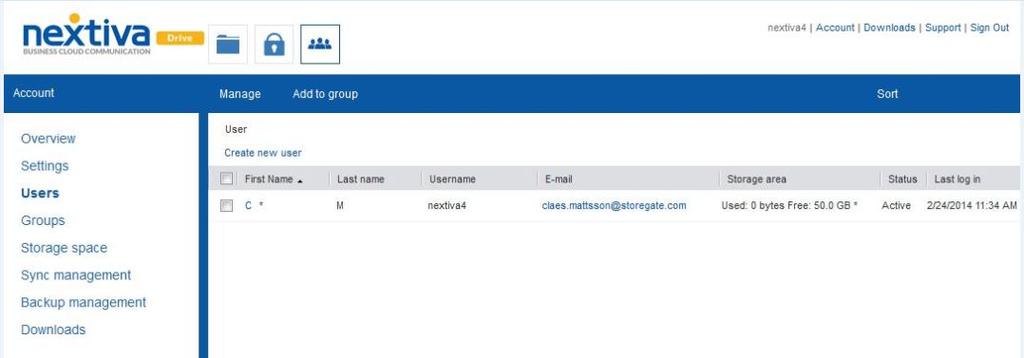 Nextiva Drive The Setup Process The Setup Process Adding Users 1. Login to your account and click on the Account icon at the top of the page (this is only visible to the administrator). 2.