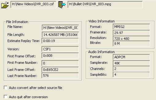 file format for PC. You do not need to convert files recorded with the mpeg-4 format. Click the icon to browse and select the mpeg-2 file you wish to convert.