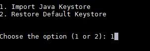 At the URL location prompt, enter the local or remote location of the Keystore file in one of the