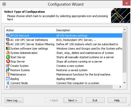 Section 1 AC 100 OPC Server Installation Initial Configuration. Figure 7. Configuration Wizard Dialog - Choose AF100 Network Settings 3. Set Bus number and Bus Length, click Next to continue.