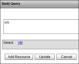 A box will appear (above the Add Resource button) which will list all the resource types available in Data Center Analytics Server. b. Select a resource type.