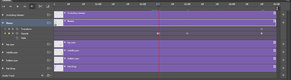 Transform, Opacity and Style) in the Timeline window. 48. To start move the play head bar to the 20f to the right (after) of 04:00f.