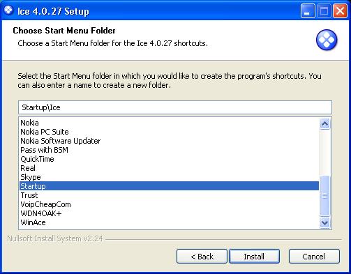 6. On the Choose Start Menu Folder screen choose the Start