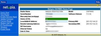 The set up instruction outlined below is an example of port forwarding a Netopia Router using Netopia Model 3346.