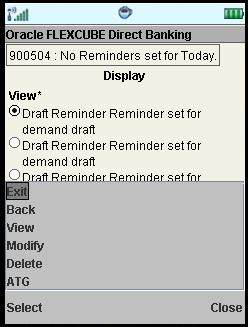 Select View to view that particular selected reminder.