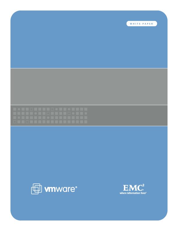 Maintaining End-to-End Service Levels for VMware Virtual Machines Using VMware DRS and EMC Navisphere QoS Applied Technology Abstract This white paper describes tests in which Navisphere QoS Manager