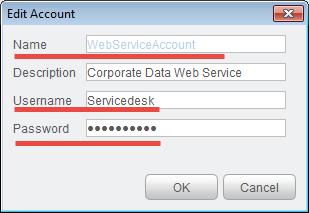 Name Description Username Password Enter a name for the CounterACT web service account. Enter a brief description of the purpose of this web service account.