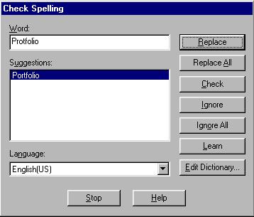 Click the Spelling button on the Format Tools toolbar Choose Spelling from the Tools menu. Composer checks for spelling errors using its main dictionary, which contains most common words.