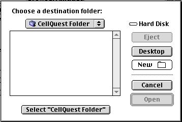destination folder dialog Figure 13 4. Click the destination folder pop-up menu. 5. Choose Desktop. 6.