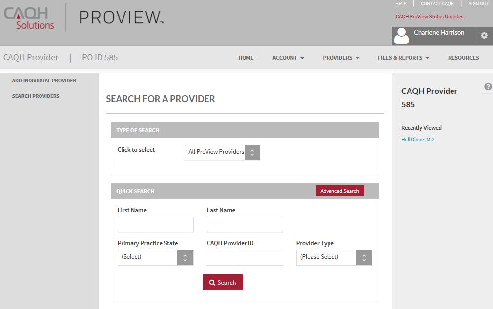 6. Perform New Search: Click here to return to the Search for a Provider screen to search for a different provider (see Figure 37).