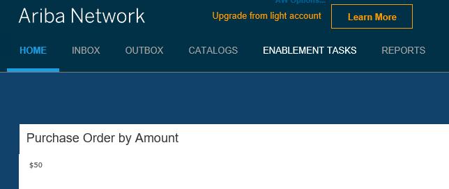 Account Interface 7. The home page will be displayed by default. 8. Click the Inbox tab to view the Purchase Orders. 9. The Outbox tab is grayed out for Light Account suppliers.