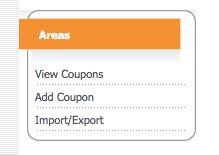 Creating Custom Coupon Codes: To create a custom coupon code, click on the (1) Coup/Disc tab found at