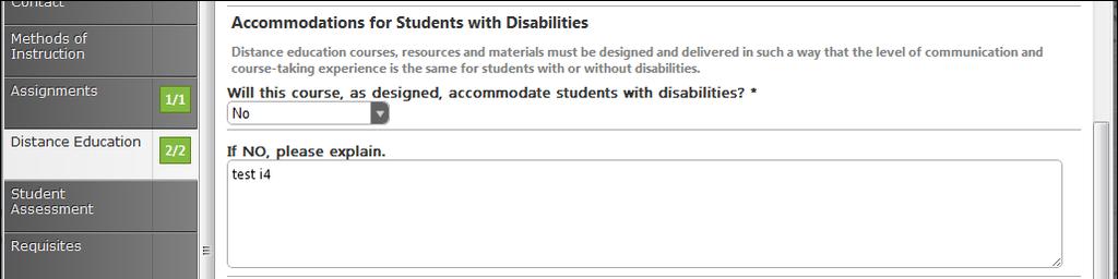 Indicate if this course will be designed to accommodate students with