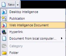 4. Creating Web Intelligence Documents InfoView allows you to view and refresh existing documents but Web Intelligence allows you to create a new document or modify an existing Web Intelligence.