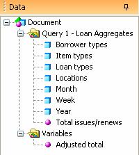 The variable will now appear in the Report Manager Viewed in Alphabetical order Viewed by Query There is a whole range of functions