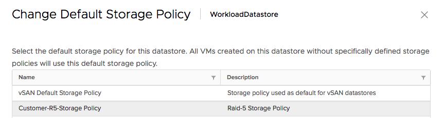 Figure 7: Custom Storage Policy for the WorkloadDatastore ENSURING SECURITY Storage Encryption To provide data security, all local storage NVMe devices are encrypted at the firmware level by AWS.