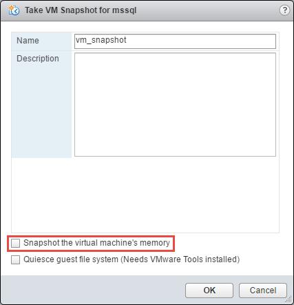 10. Right-click the virtual machine and create a vsphere snapshot of your VM.