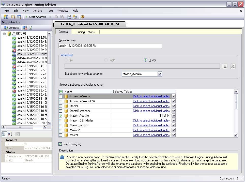 Page 7 Figure 2 The Tuning Options tab allows the database developer to configure whether or not they want the advisor to replace existing indexes or only consider adding new ones.