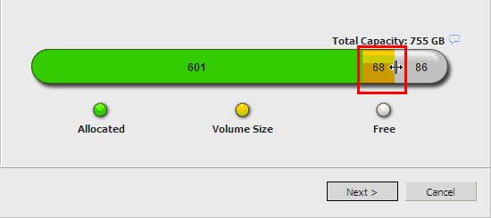 Note: The New Volume option is not available when: There is no free space in the storage pool. More than one storage pool is selected.