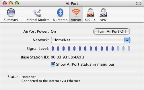 Solving Problems If you have trouble connecting to the Internet with any AirPort Extreme network design, try the following: On a computer using Mac OS X: Â Make sure the base station is connected to