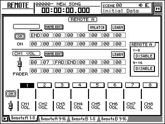 AW4416 You can also make settings so that a MIDI message with a fixed value is transmitted only when the [ON] key is turned on (lit).