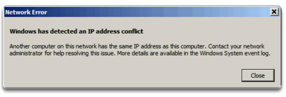 IP Address Conflicts Usually static IP addresses are used with servers and printers in a small- to