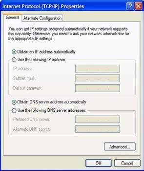 2.2 Computer Network Configuration GlobeSurfer III+ provides a DHCP server on its LAN and it is recommended to configure your computer s LAN interface to obtain its IP and DNS server IPs