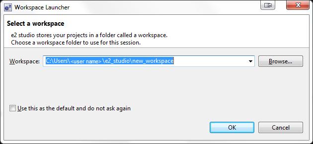 Otherwise, proceed with the following steps: A. At the end of e 2 studio startup, you see the Workspace Launcher Dialog box shown in Figure 2.1. Figure 2.1 Workspace Launcher dialog B.