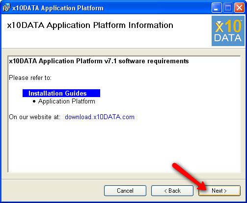 14. Review the x10data Application Platform