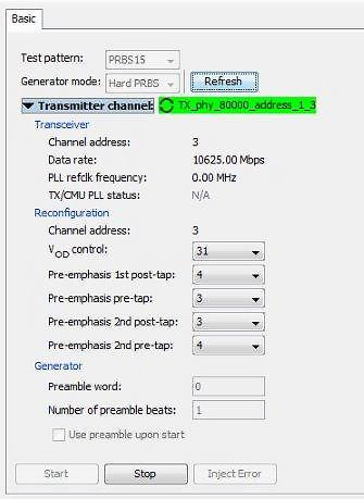12. Debugging Transceiver Links 1. In the Channel Manager, click Setup, and specify the following: a.