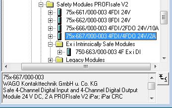 The required hardware version is also listed in the information text for each PROFIsafe