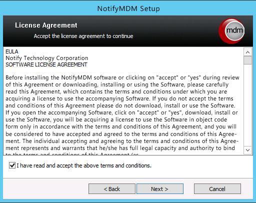 2. Read the License Agreement carefully and mark the acceptance checkbox. Click Next. 3.