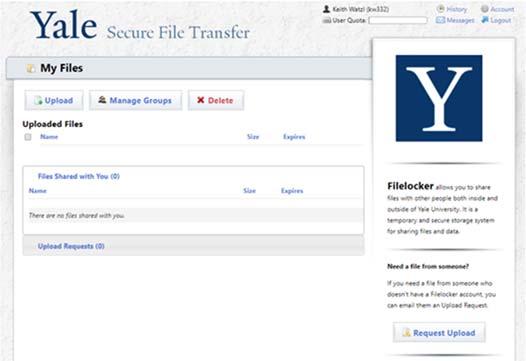 If you need to transfer large files, or large quantities of files, which would normally exceed the email attachment limit of 20MB, Yale s Filelocker transfer service can help.