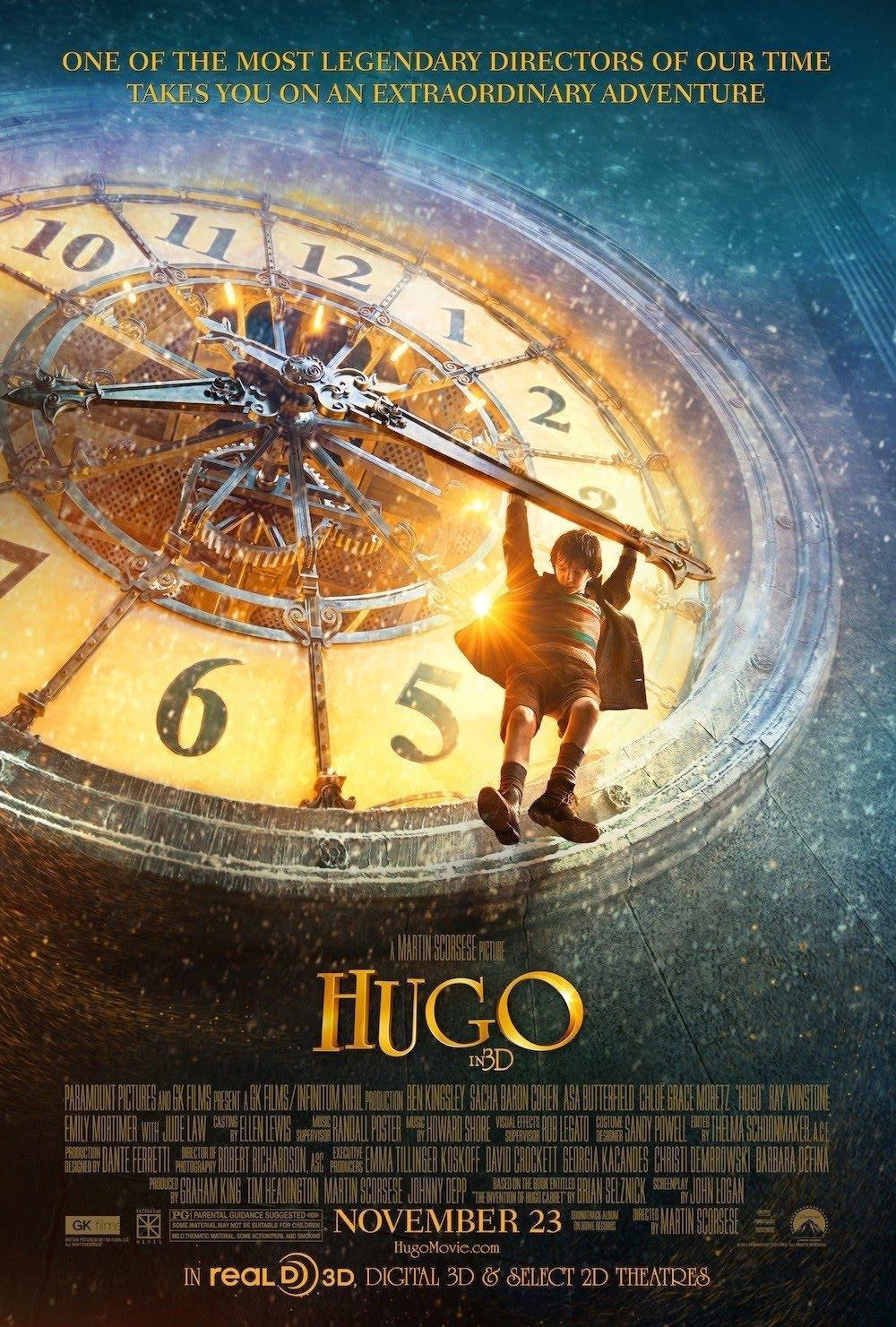 3. HUgO Directed by Martin Scorsese, based on the novel by Brian Selznick. Score by Howard Shore. Howard Shore is a Canadian composer, he has won 3 oscars, 2 Golden Globes and 4 Grammys.