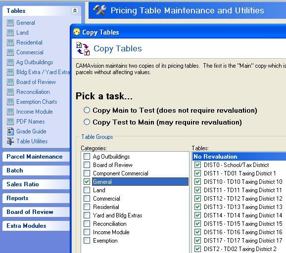 You will Pick a Task from the Copy Tables screen.
