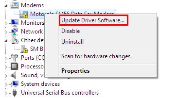the Internet. 1. Please right click this icon, and select Update Driver Software. 2.