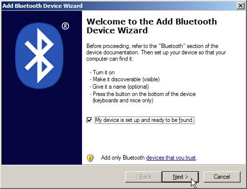 Chapter 3 Set up a WPAN Connection 4) Turn on the scanner with correct WPAN settings, such as select Bluetooth SPP or Bluetooth HID, broadcasting enabled, authentication enabled, and PIN code