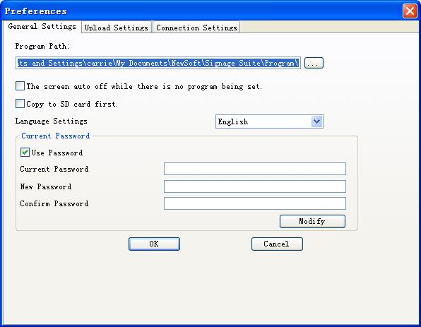 Using Schedule Works Set a password to assure security. The original password is NewSoft. 2. In the Upload Settings tab, you can make the following settings.