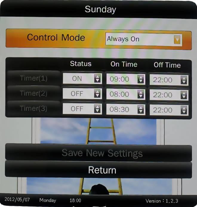 Choose Weekly in the On/Off Timer menu, press PLAY/PAUSE to confirm, see below. 2.