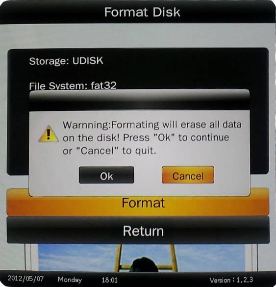 storage and Format the disk.