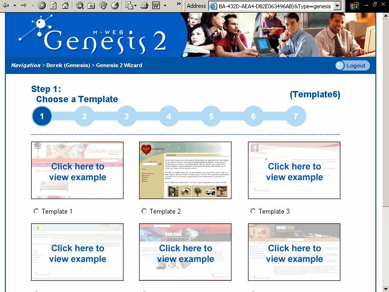 Once logged in, please select your request by simply clicking on the required service LAUNCH GENESIS 2 WIZARD STEP1: Choose a Template The Genesis Wizard contains a 7 step easy to use process Each