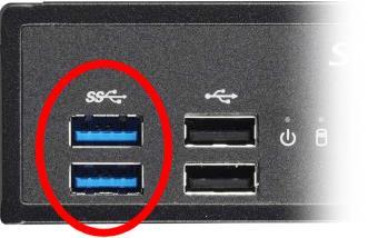 USB 3.0 The Shuttle XPC slim Barebone DS67U3 has six USB ports, two of which are USB 3.