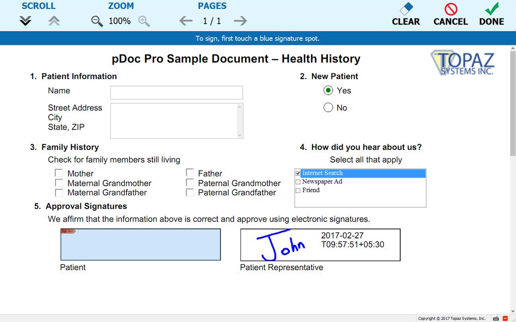 4.0 pdoc Client Screen The following screenshot of the pdoc Client Screen on the pdoc Pro Client shows the user