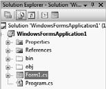 19 Solution Explorer expanding the Properties file after you click its plus box. Fig. 2.20 Solution Explorer collapsing all files after you click any minus boxes. 27 28 2.4.
