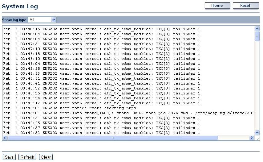 VIEWING SYSTEM LOG 4.1.4 Viewing the System Log The EnStation2 automatically logs events to internal memory.