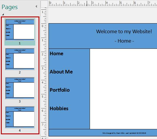 On the Page Navigation Pane to the right of your workspace, right-click the thumbnail of your existing Layout Page (see Figure 20). 2. A menu will appear with additional options.